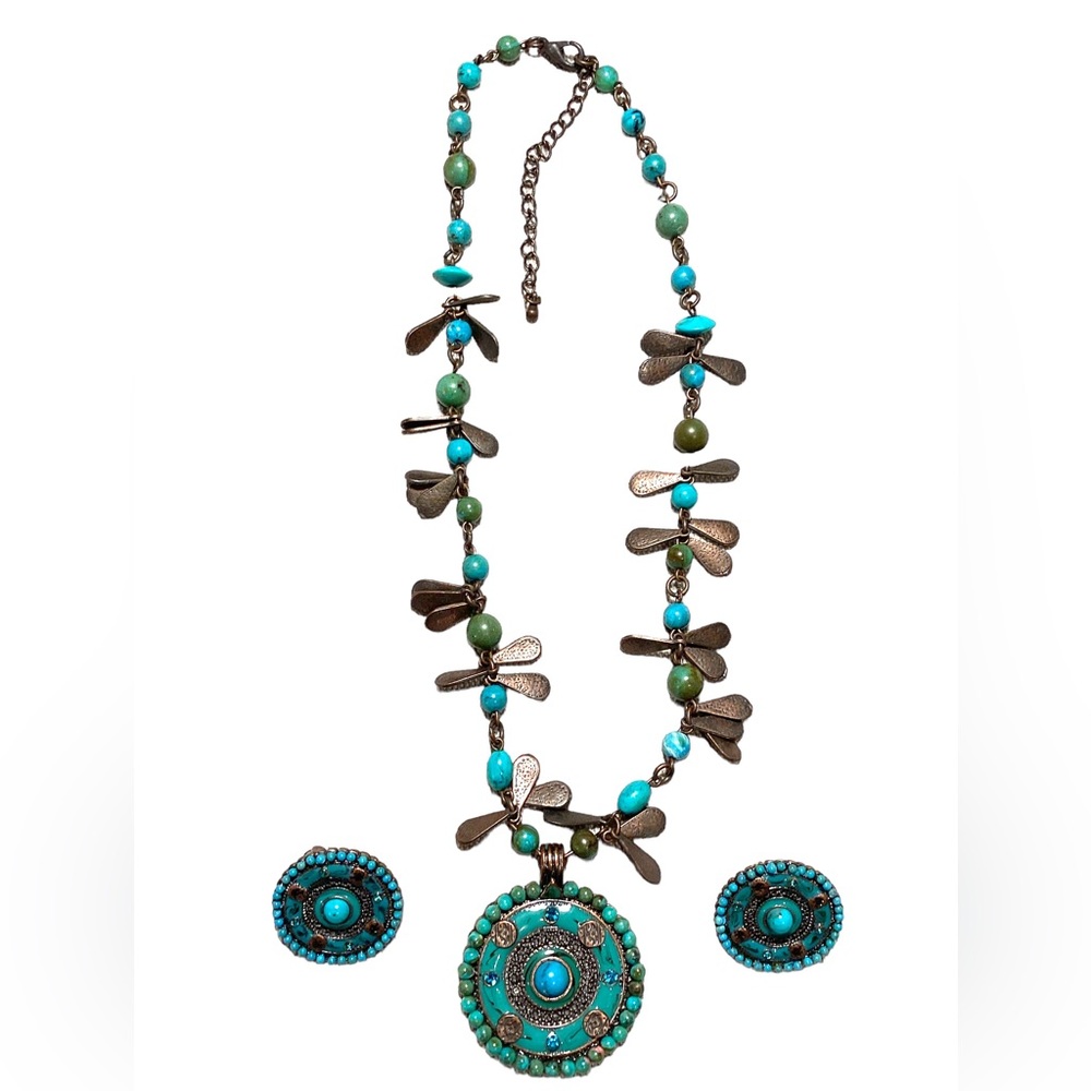 FAUX TURQUOISE JEWELRY SET - Picture 5 of 12